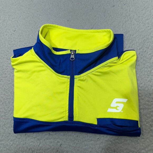 Snap-On Sweatshirt Men Medium Blue Quarter Zip Pocket Stretch Logo Stand Collar - Picture 1 of 12